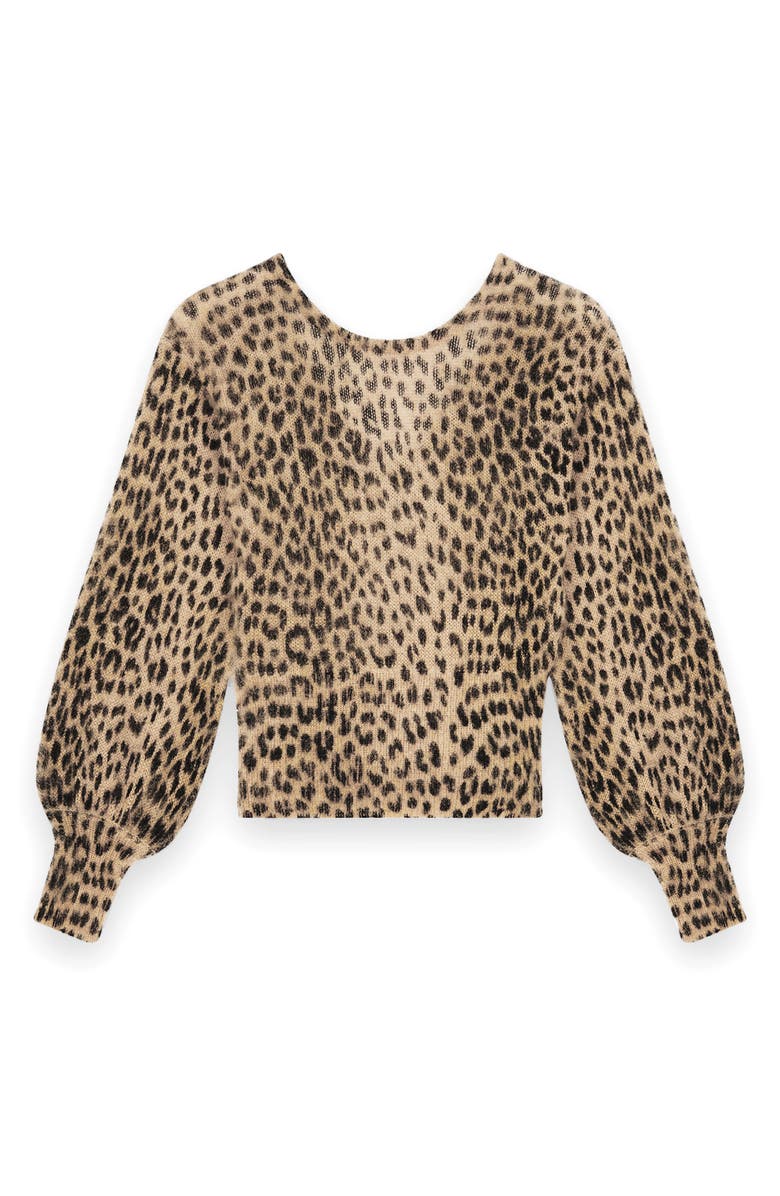maje Leopard Print Mohair Sweater, Alternate, color, 