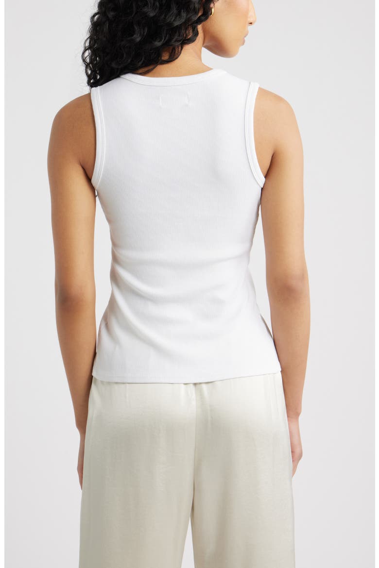 Rib Button-Up Tank, Alternate, color, WHITE