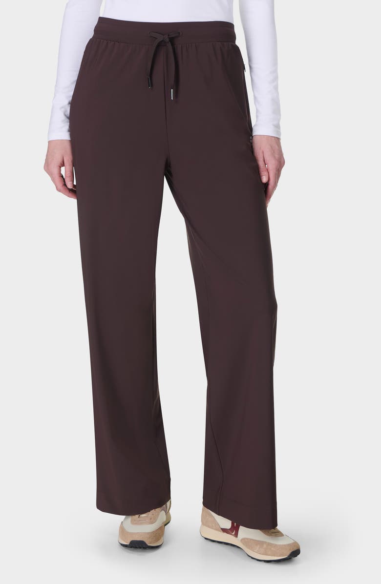 Sweaty Betty Explorer Wide Leg Track Pants, Main, color, Sable Brown