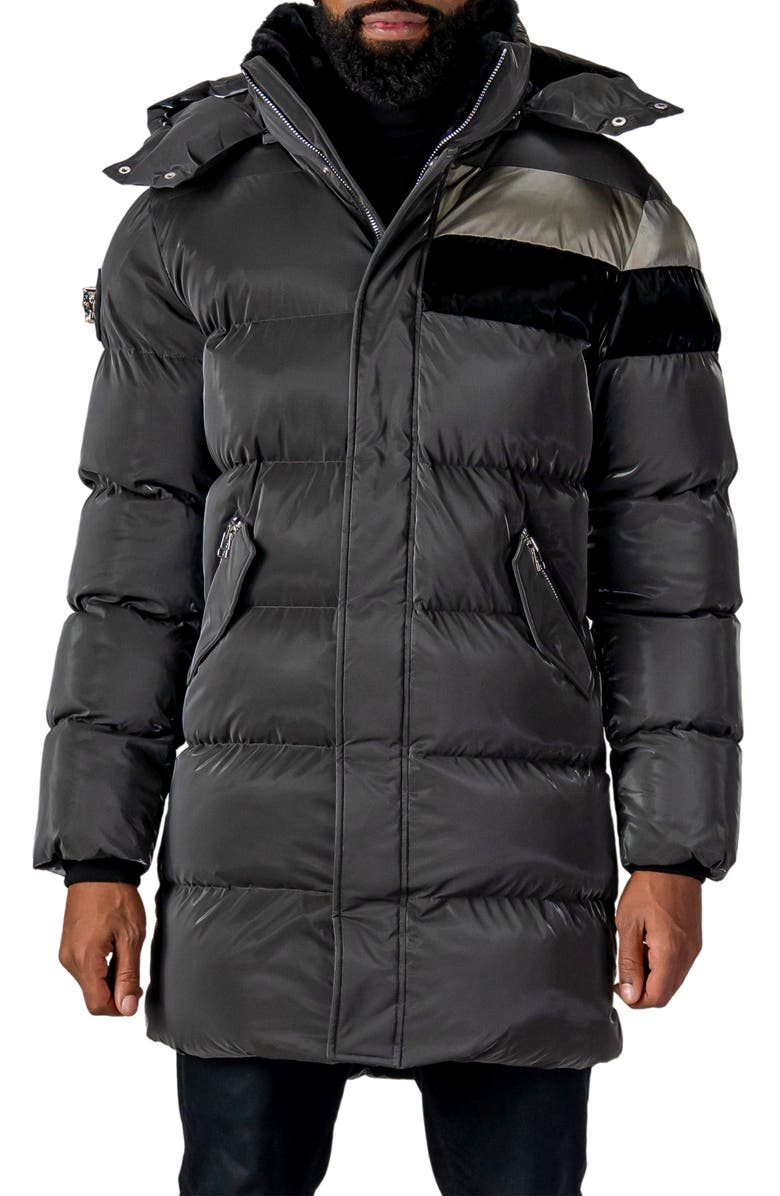 Woodpecker Penguin Water Resistant Hooded Long Puffer Jacket, Main, color,