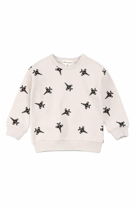 MILES THE LABEL Kids' Jet Print Fleece Sweatshirt