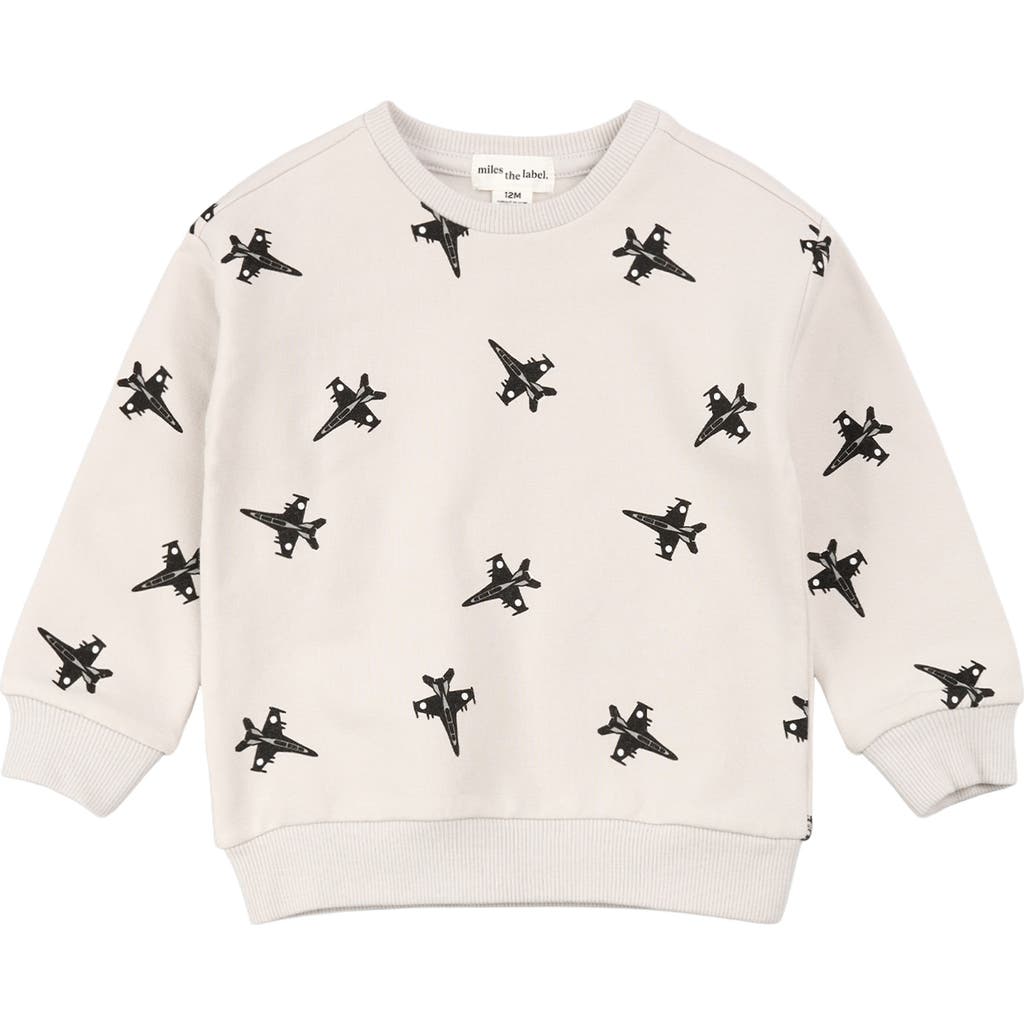 Miles The Label Kids' Jet Print Fleece Sweatshirt In Neutral