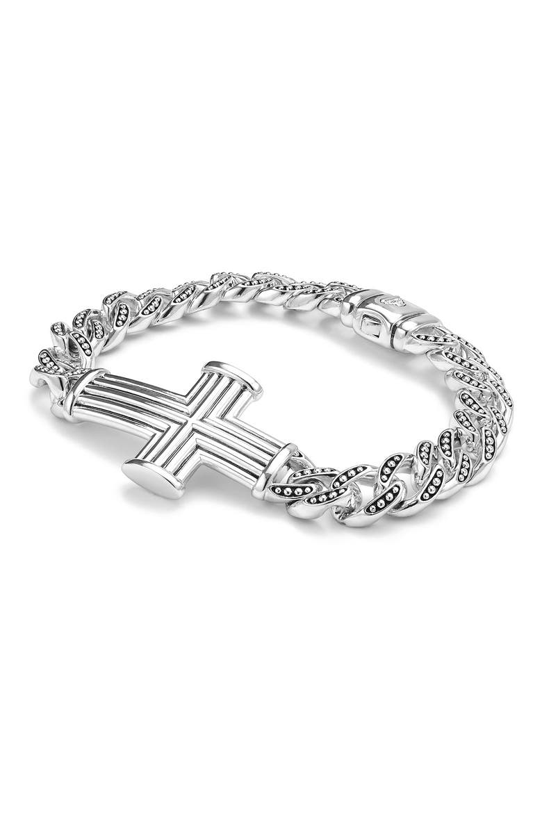Men's Anthem Cross Link Bracelet, Alternate, color, SILVER