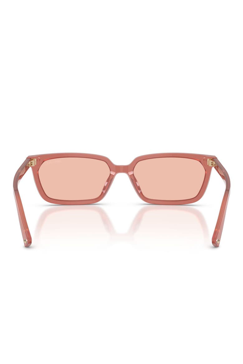 55mm Rectangular Sunglasses, Alternate, color, OPALINE PINK / DARK PINK