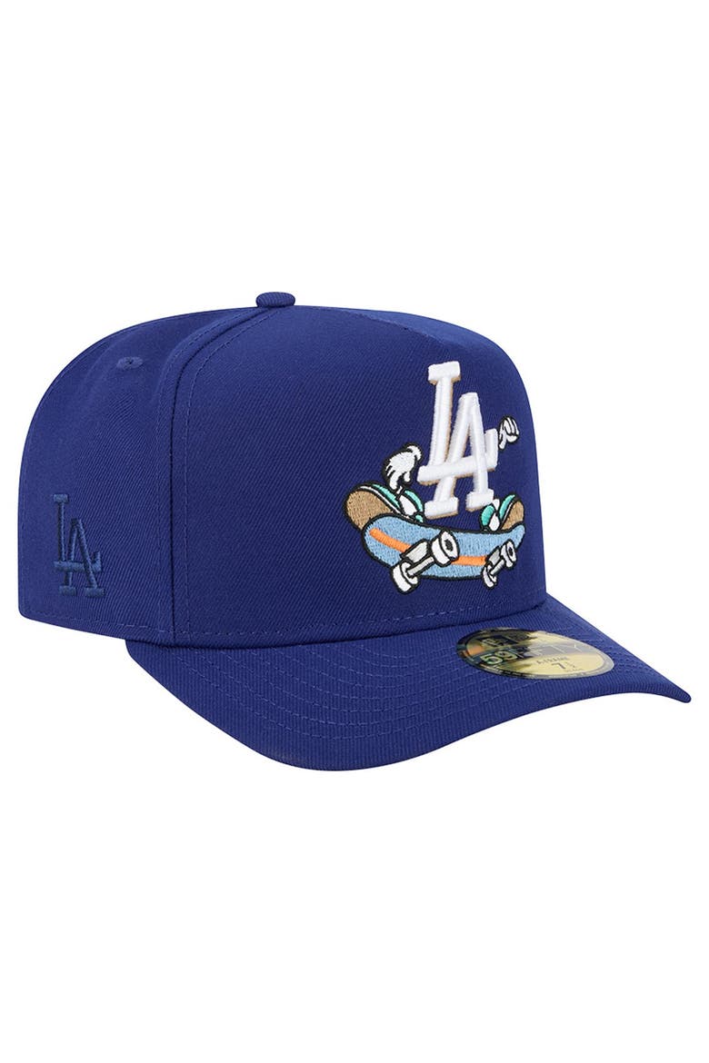 Men's New Era Dark Blue Los Angeles Dodgers Cartoon A-Frame 59FIFTY Fitted Hat, Main, color, Dark Blue