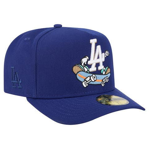 Men's New Era Dark Blue Los Angeles Dodgers Cartoon A-Frame 59FIFTY Fitted Hat