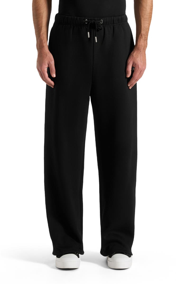 Manière De Voir Unisex Signature Wide Leg Sweatpants, Main, color, Black