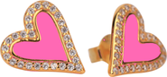 Color Shout Enamel Heart Stud Earrings