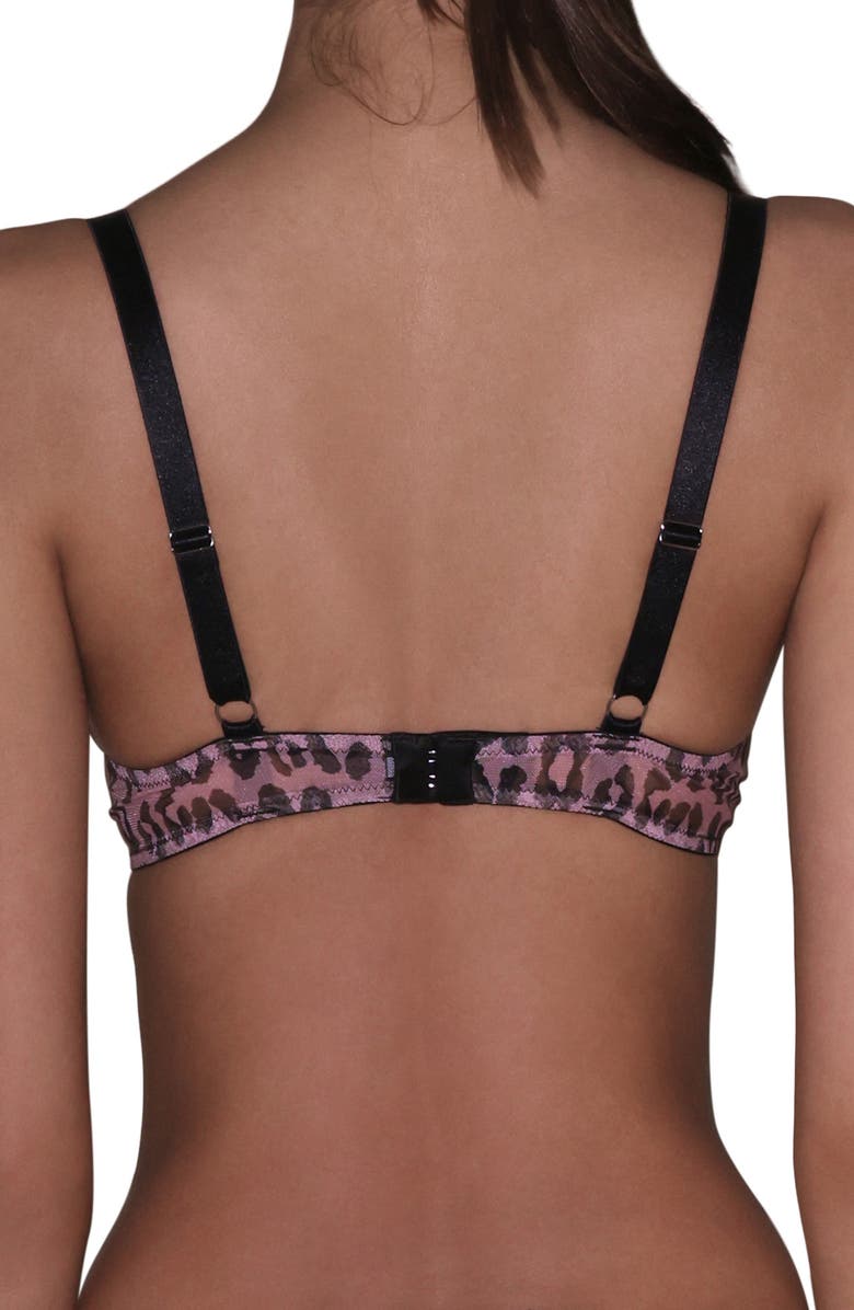 Fleur Du Mal Printed Underwire Sheer Tulle Demi Bra, Alternate, color, 