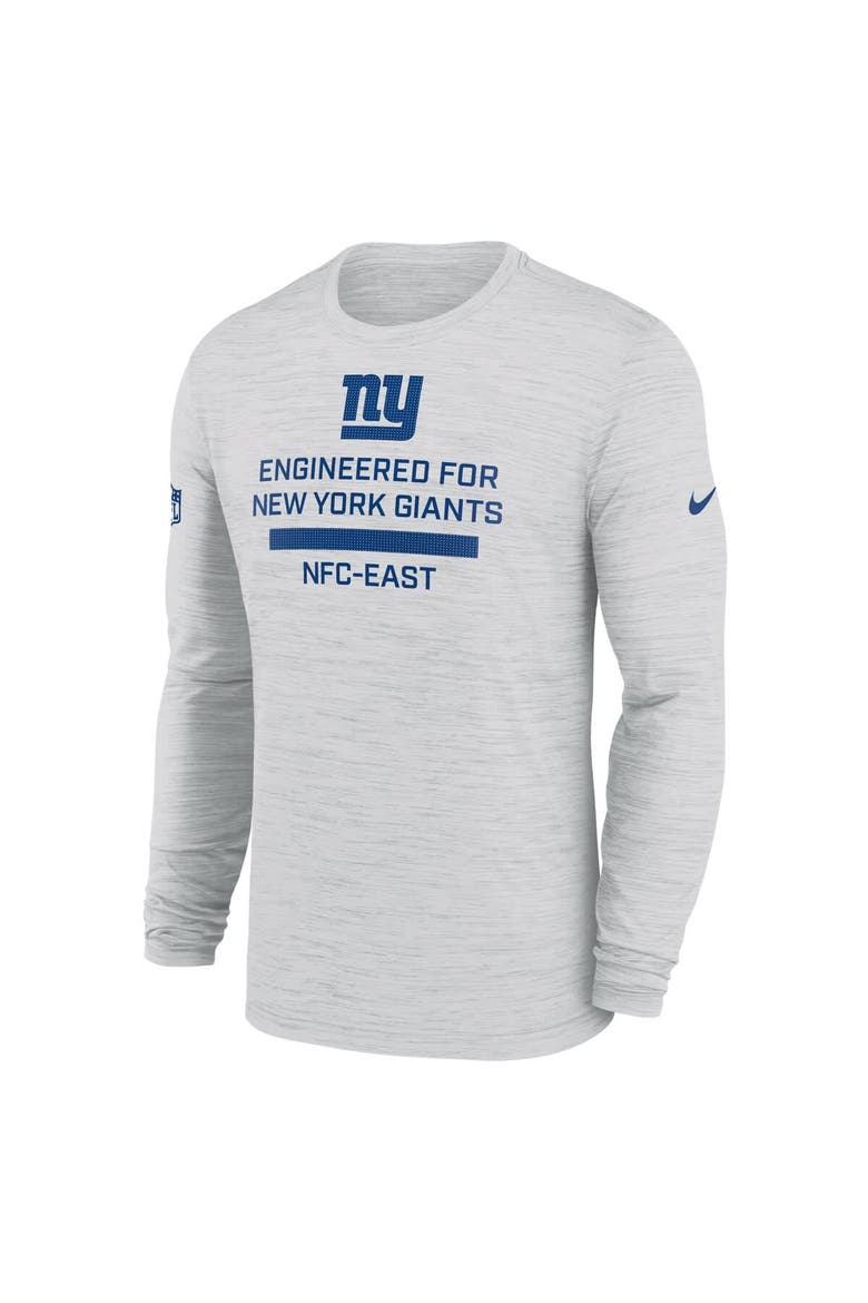 Men's Nike Ash New York Giants Sideline Velocity Performance Long Sleeve T-Shirt, Alternate, color, Ash