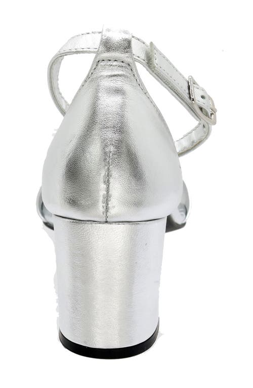 David Tate Timeless Ankle Strap Sandal In Silver Matte