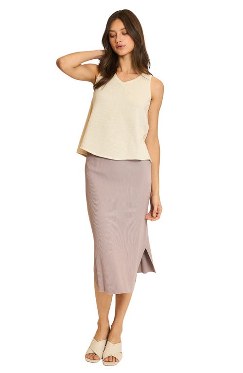 Wishlist Rib Knit Midi Skirt In Gray