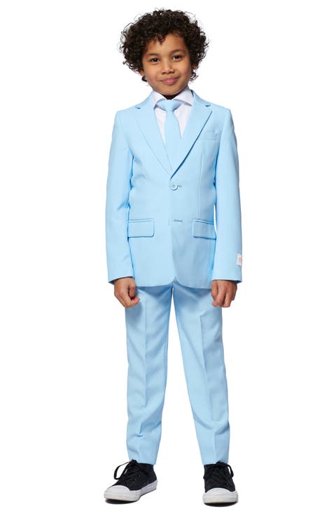 Kids' Cool Blue Two-Piece Suit with Tie