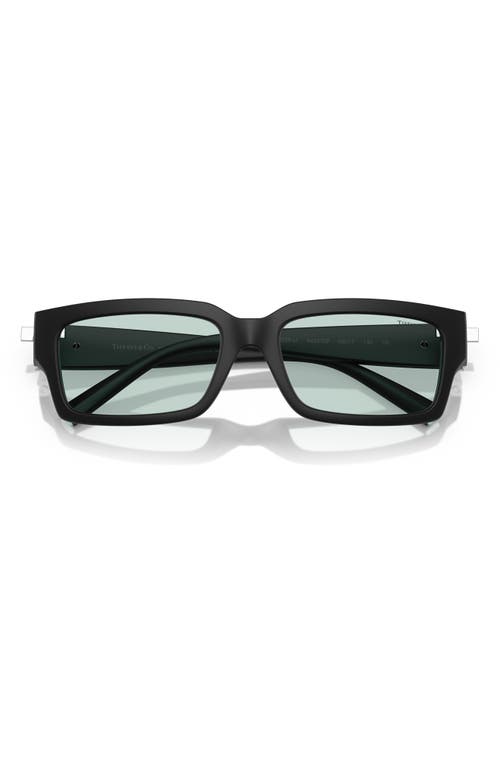 Tiffany & Co . 56mm Rectangular Sunglasses In Matte Black