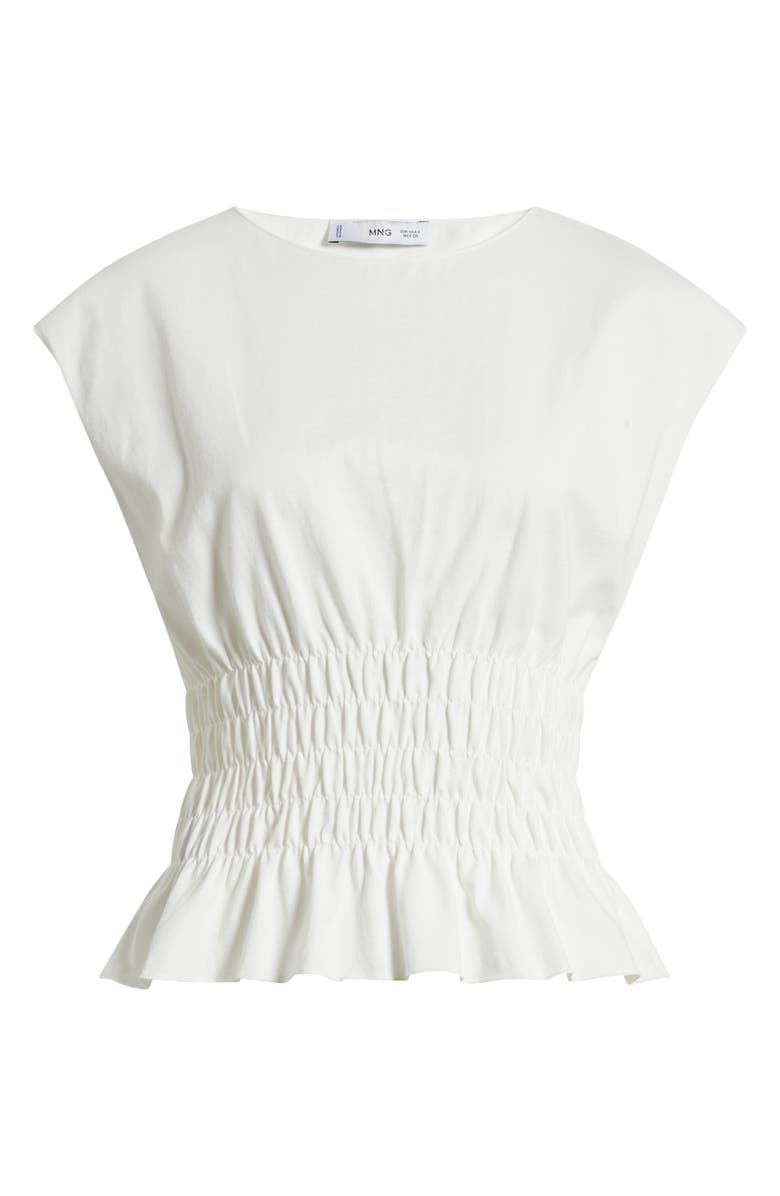 MANGO Smock Waist Cotton Top, Alternate, color,