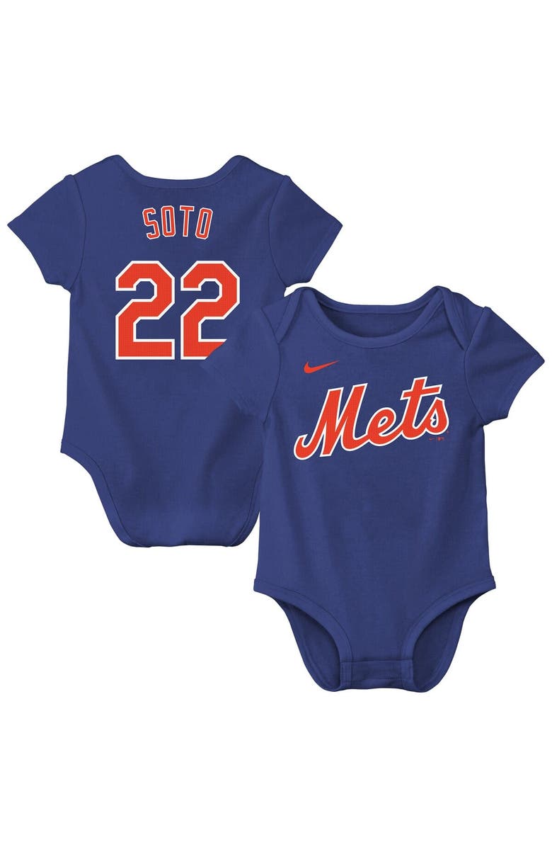 Nike Infant Nike Juan Soto Royal New York Mets Name & Number Fuse Bodysuit, Main, color, Royal