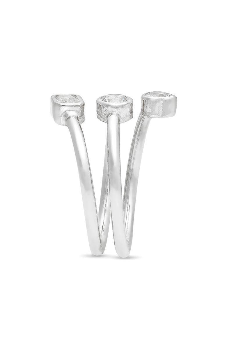 SHYMI Cubic Zirconia Bezel Wrap Ring, Alternate, color, Silver/ White