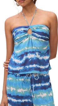 MANGO TEEN Tye Dye Cuout Halter Top