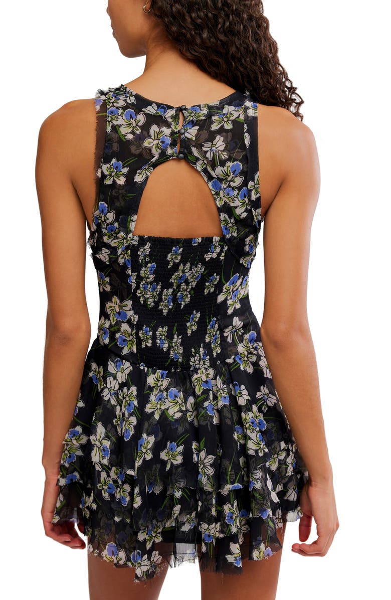 Free People Raven Print Minidress, Alternate, color, Midnight Combo