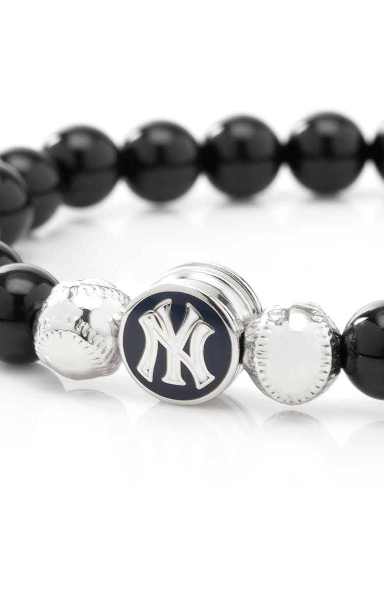 Cufflinks, Inc. MLB Yankees Baseball Beaded Stretch Bracelet, Alternate, color,