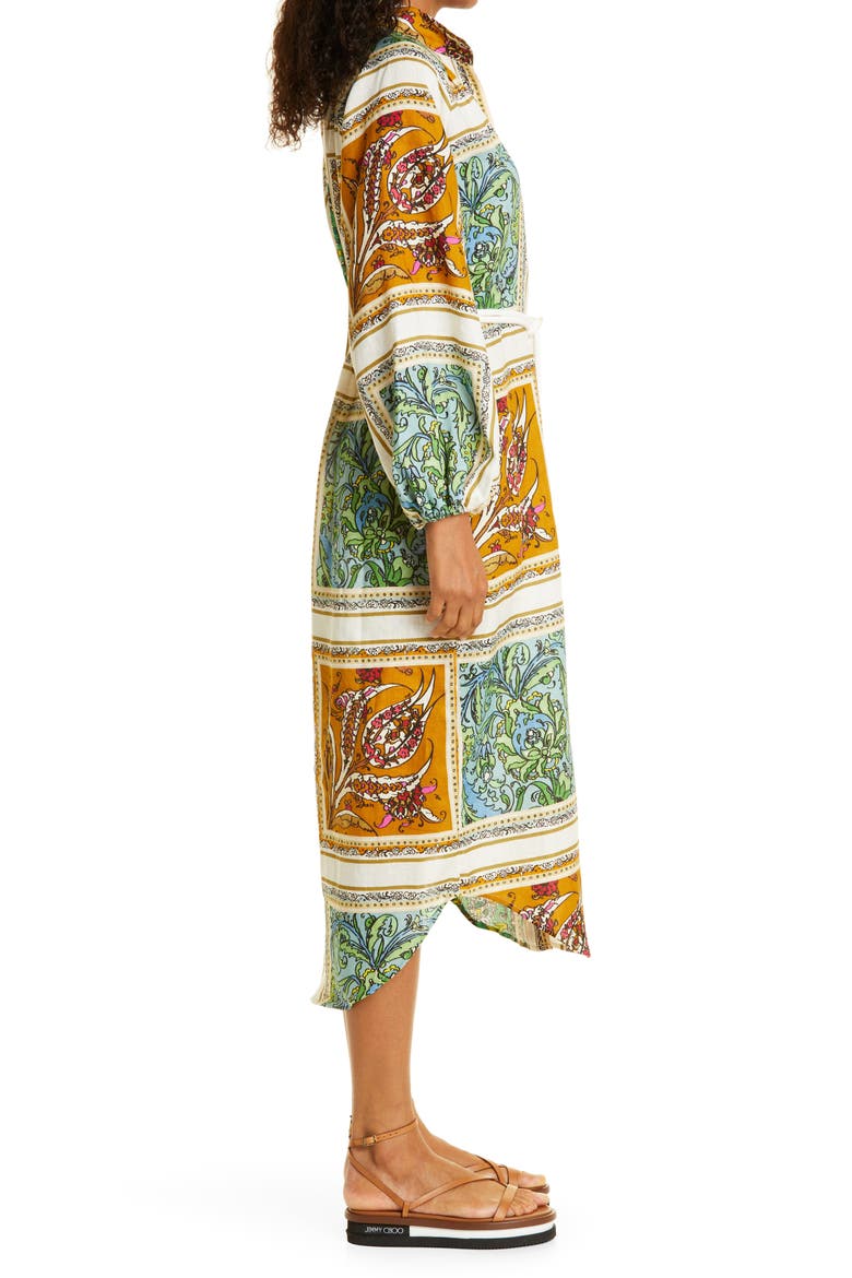 Delphine Long Sleeve Linen Shirtdress, Alternate, color, MULTI