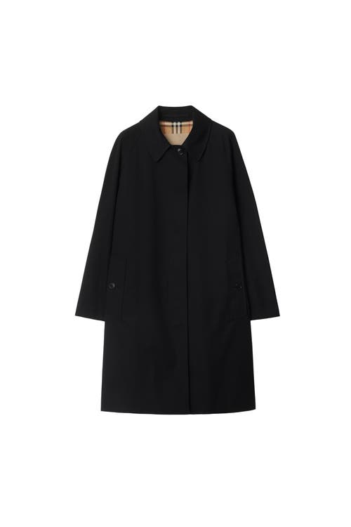 Burberry Mid-length Camden Heritage Car Coat In Black