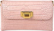 Persaman New York Isabella Croc Embossed Leather Clutch
