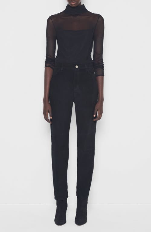 As By Df Cindy Supersuede Slim Leather Jeans In Black In Black