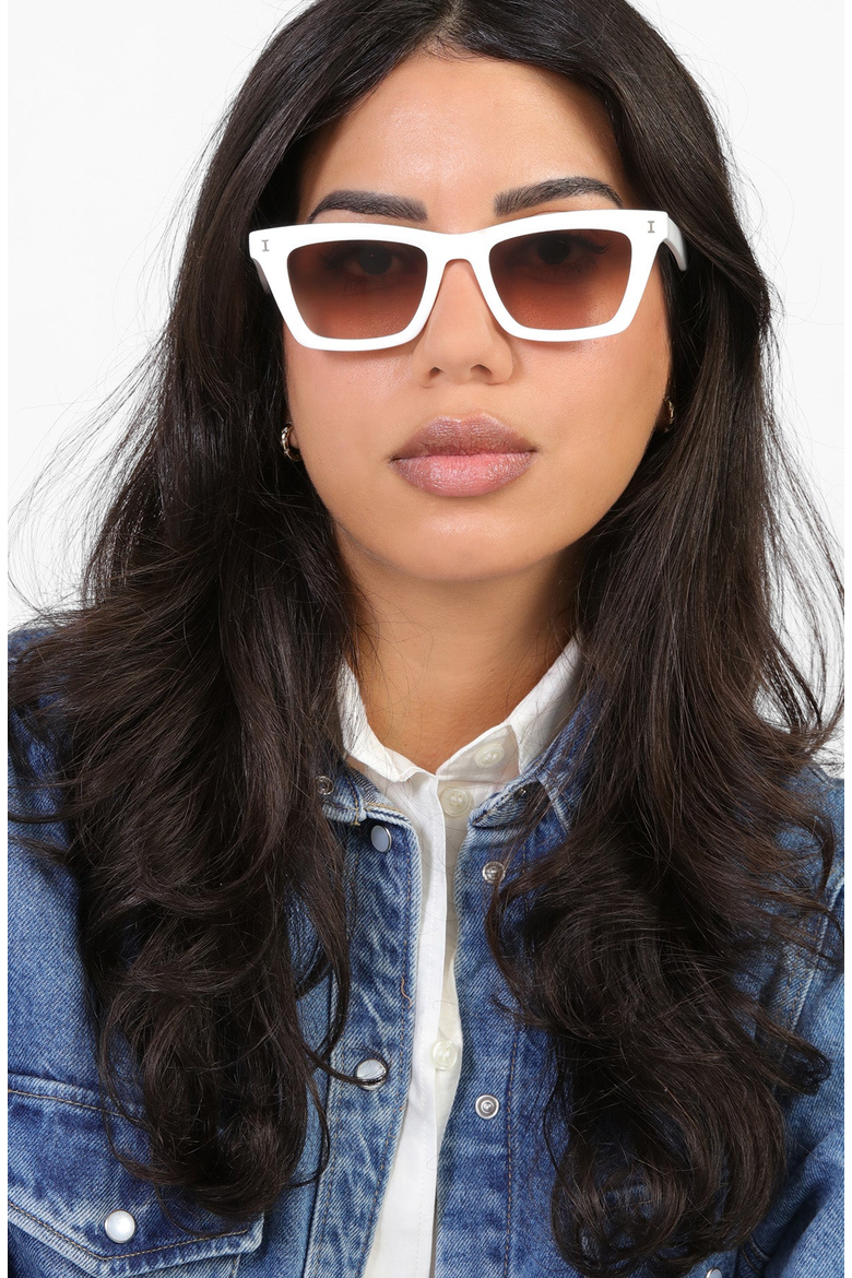 Portugal Sunglasses, Alternate, color, White / Brown