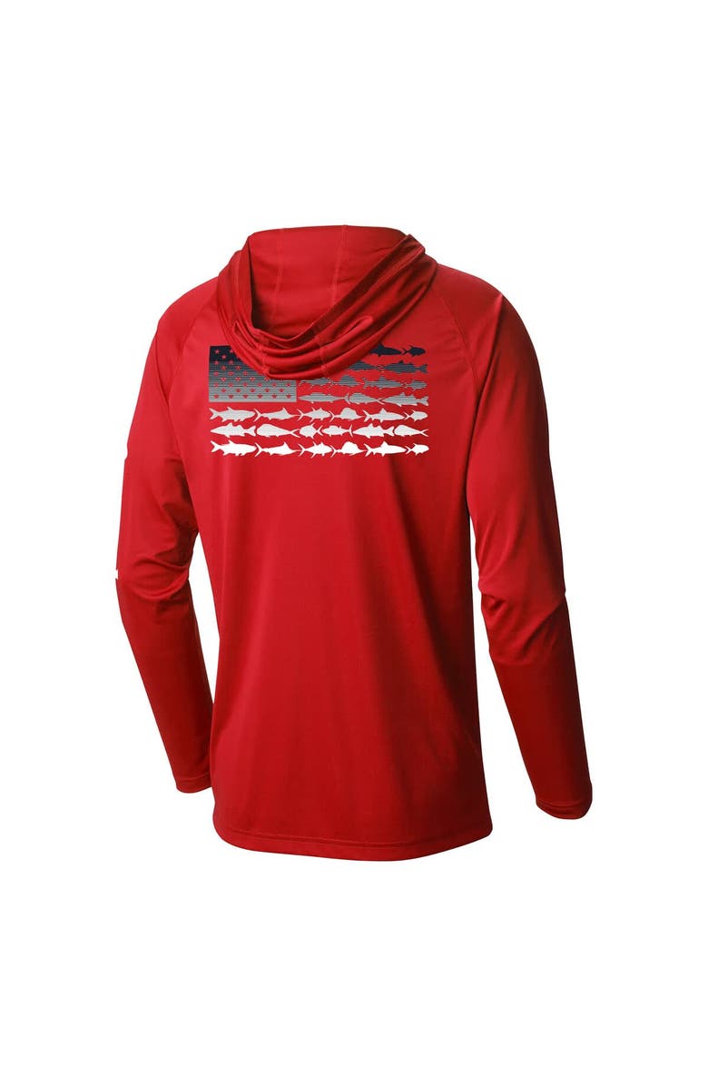 Columbia Men's Columbia Red Houston Texans Terminal Tackle Long Sleeve Hoodie T-Shirt, Alternate, color, 