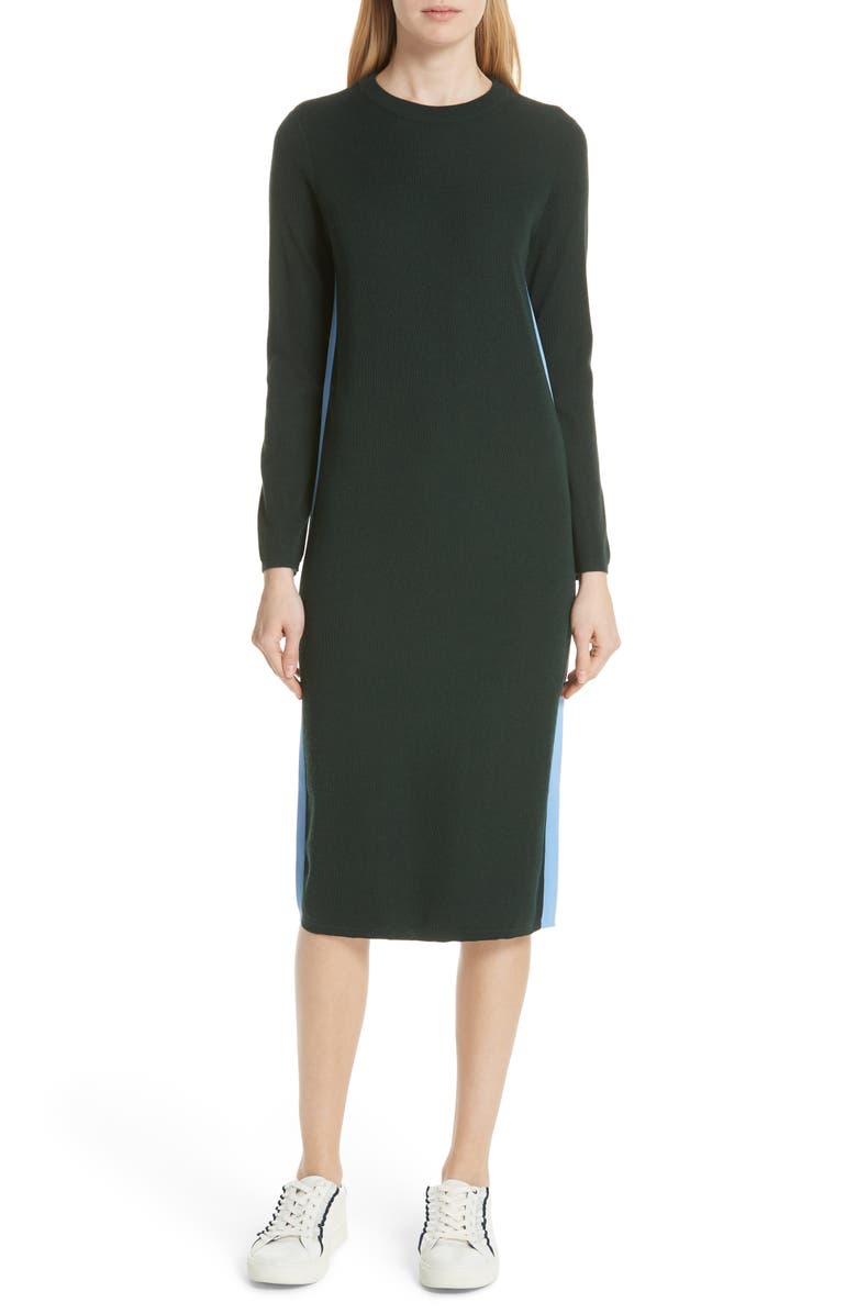 Tory Sport by Tory Burch Tory Sport Double Stripe Cashmere Blend Sweater Dress, Main, color, 