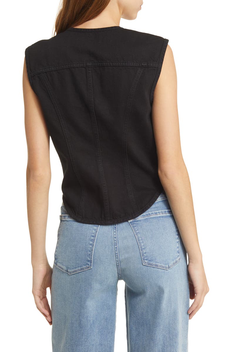FRAME The Seamed Denim Corset Top, Alternate, color, 