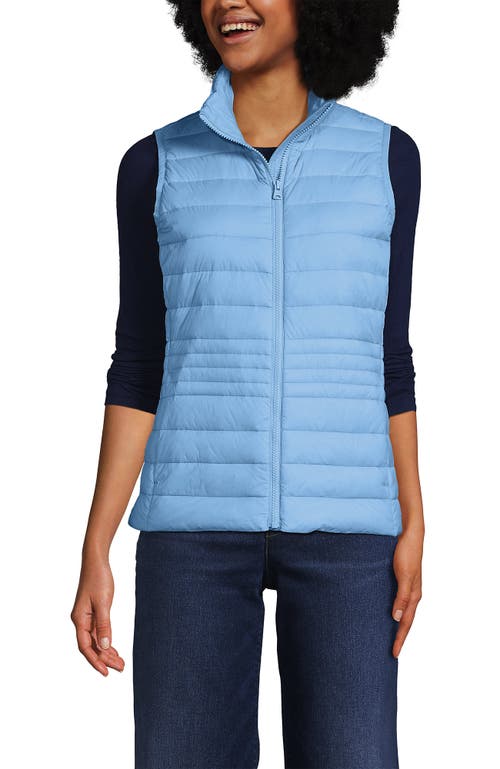 Lands' End Wanderweight Packable Ultralight Down Vest In Bermuda Blue