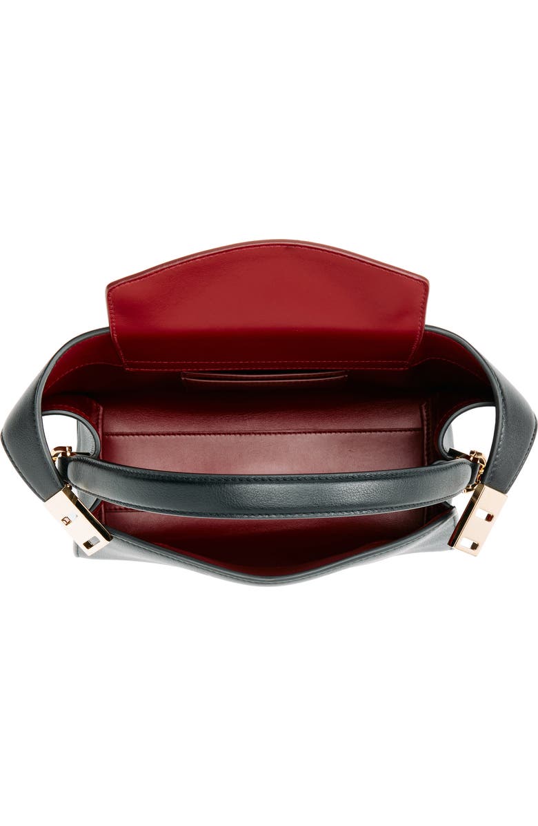 FERRAGAMO Extra Small Hug Leather Top Handle Bag, Alternate, color, Nero Borgogna