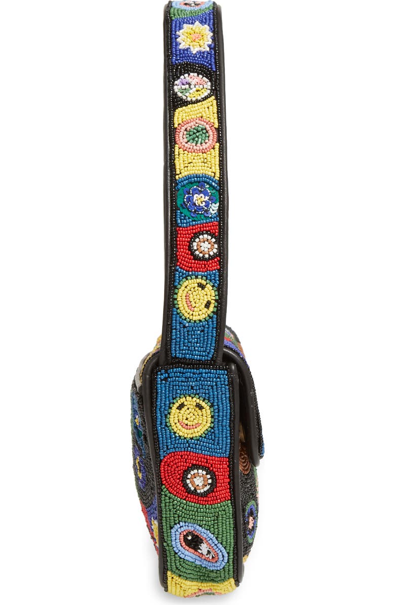 STAUD Tommy Beaded Shoulder Bag, Alternate, color, Black Millefiori