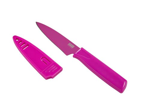 Colori Non-Stick Straight Paring Knife with Safety Sheath, 4 inch