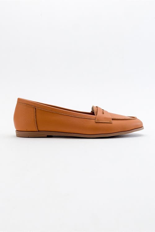 Forever & Always Shoes Dorothy Leather Loafer In Orange Leather