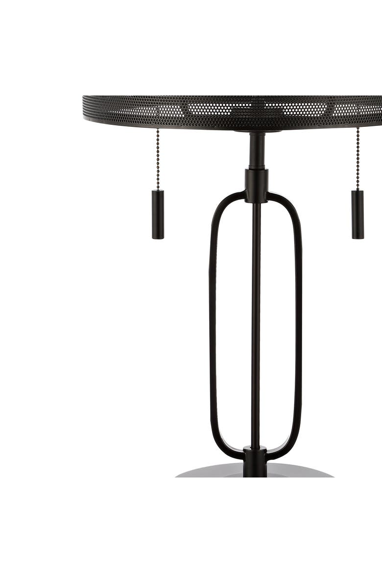 Hank 27" 2-Light Industrial Farmhouse Iron LED Table Lamp with USB Charging Port, Oil Rubbed Bronze, Alternate, color, Oil Rubbed Bronze