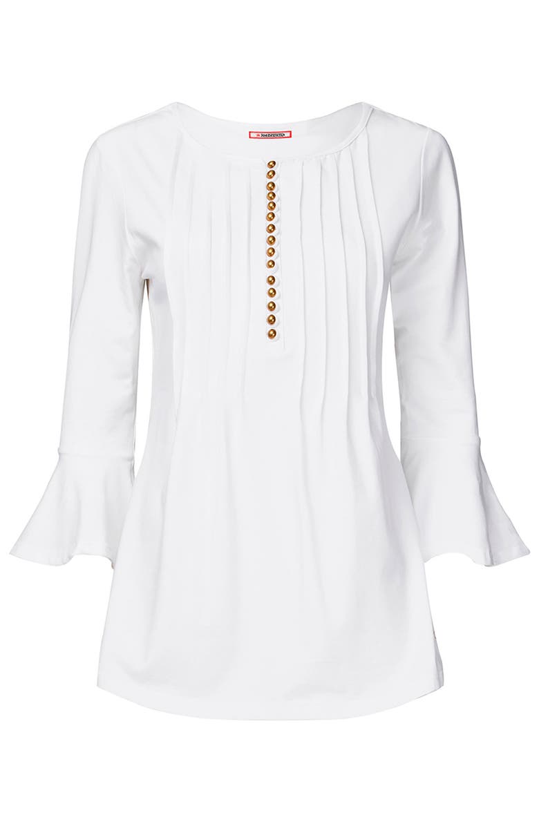 Joe Browns Stretch Cotton Bell Sleeve Henley, Alternate, color, Old White