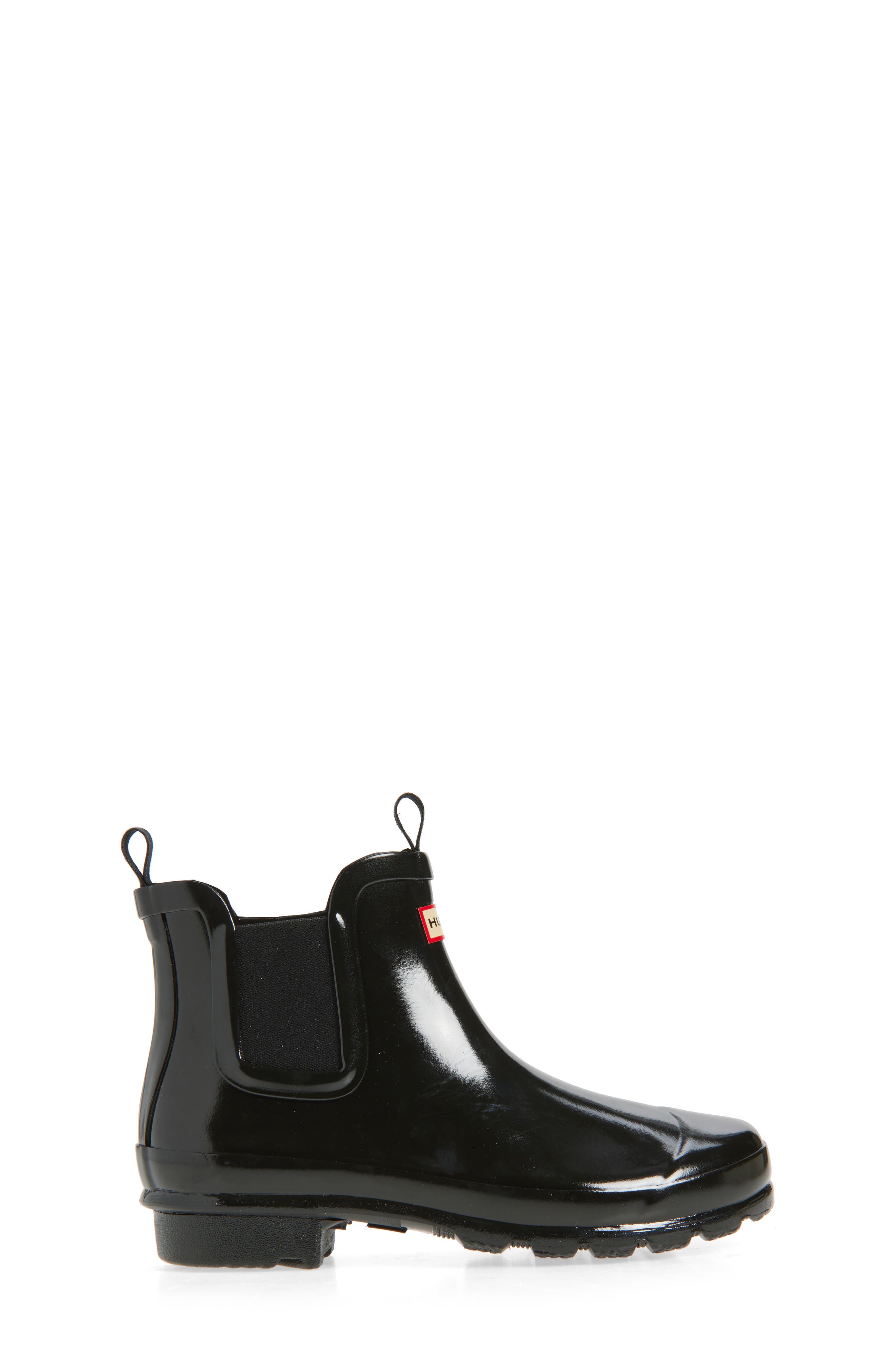 Hunter Kids' Original Chelsea Rain Boot, Alternate, color, Black/ Black/ Black