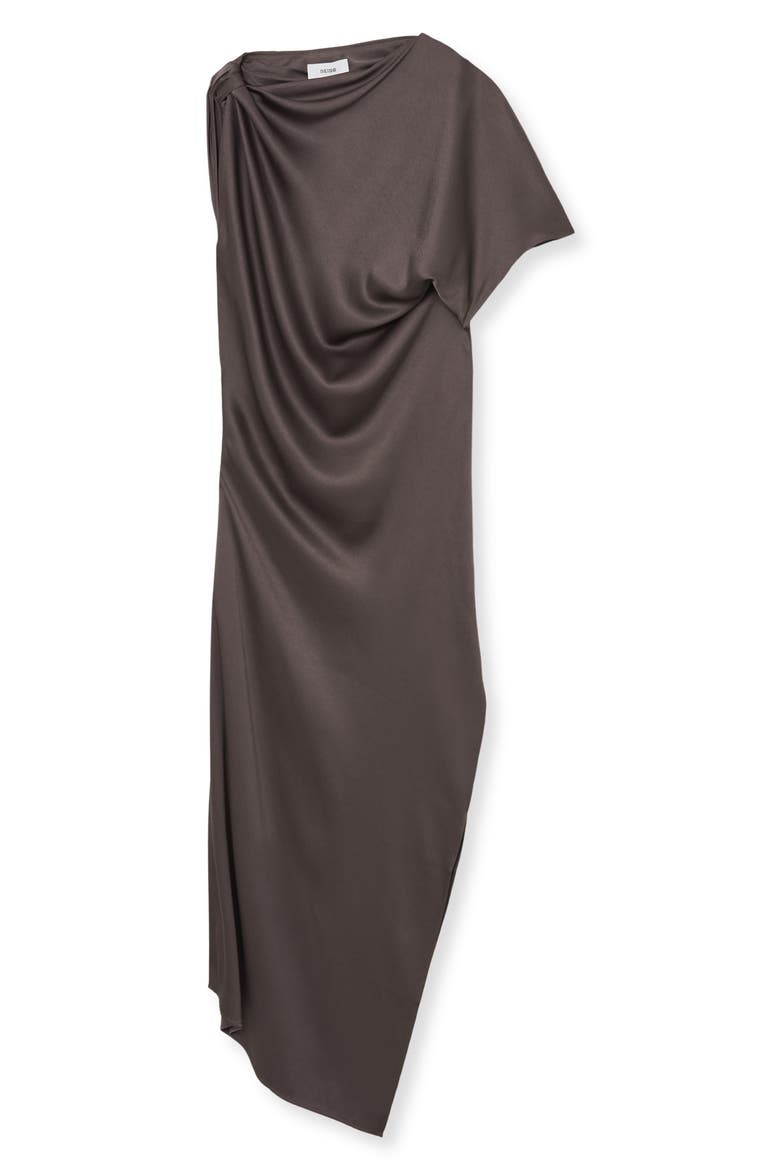 Kenzie Asymmetric Satin Gown, Alternate, color, MAUVE