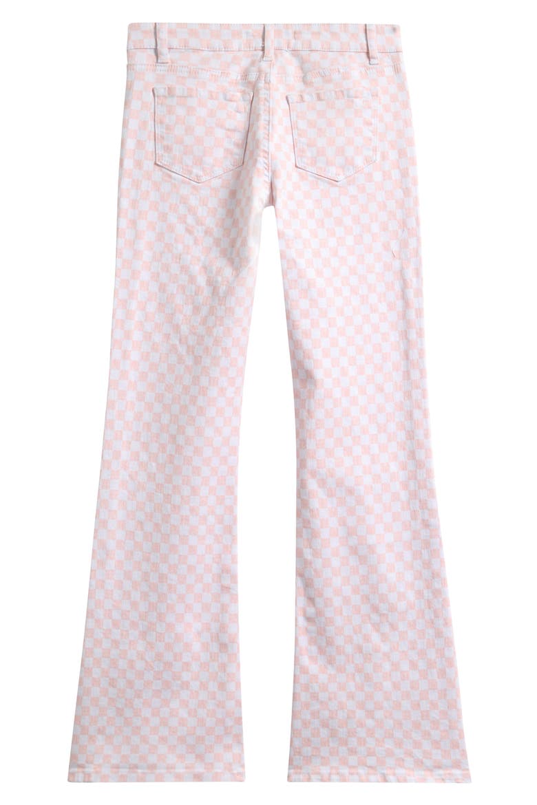 Kids' Check Flare Stretch Denim Jeans, Alternate, color, PINK