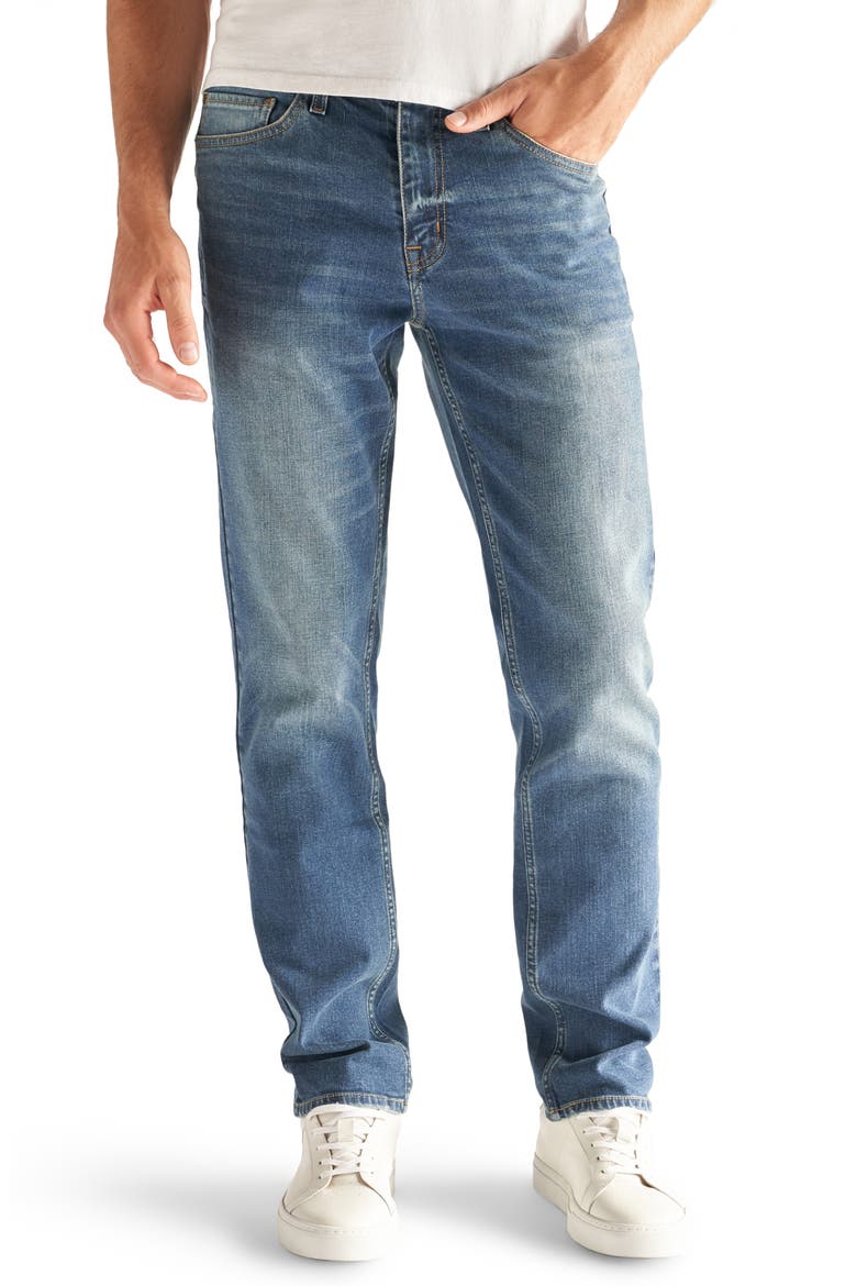 Slim-Straight Fit Performance Stretch Jeans, Main, color, ASH