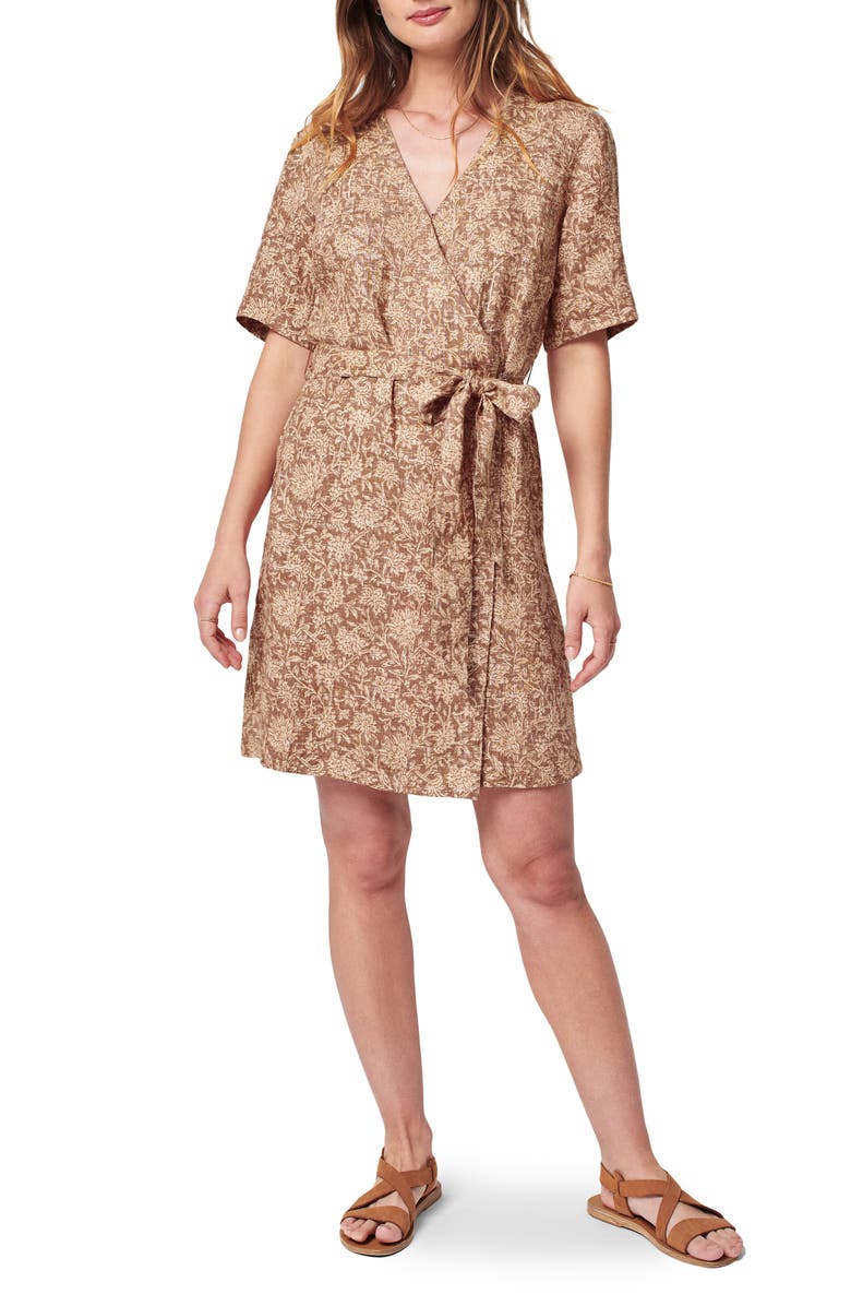 Faherty Ashley Tie Waist Linen Dress, Main, color, 