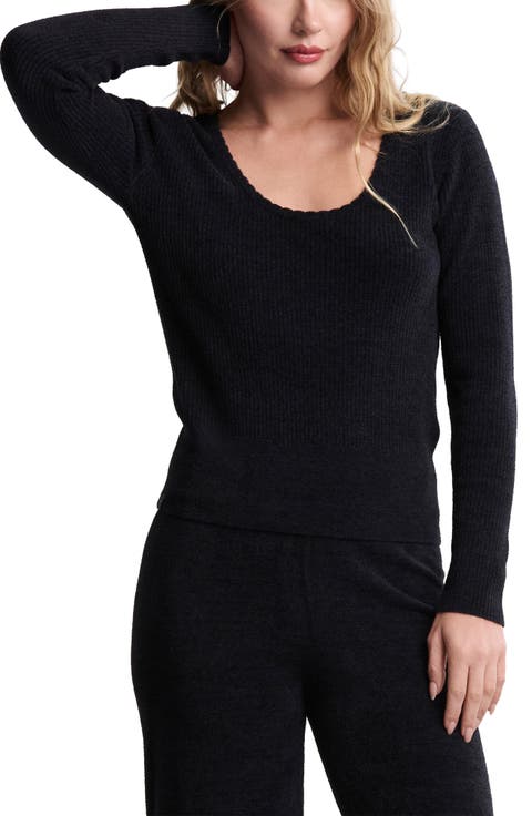 CozyChic® Ultra Lite® Scallop Scoop Neck Lounge Top