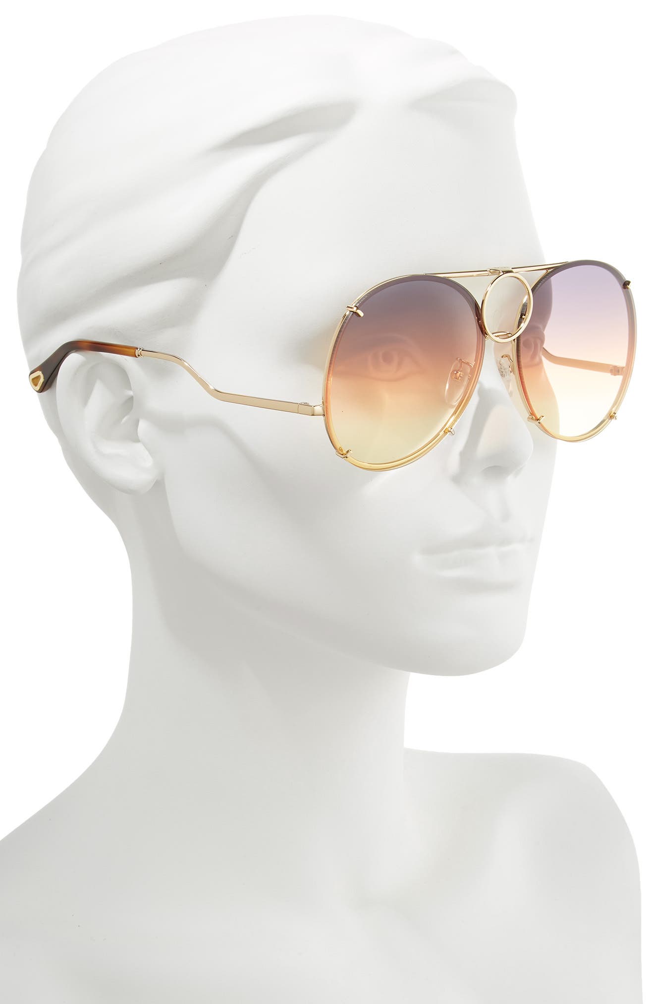 Chloé Vicky 61mm Round Aviator Sunglasses (Women) | Nordstromrack