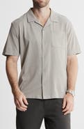 JACHS Short Sleeve Knit Oxford Button-Up Shirt
