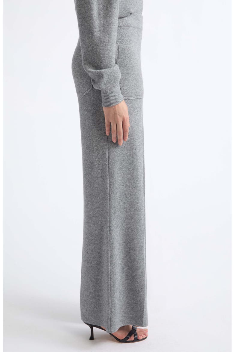 Alina Knit Wool & Cashmere Wide Leg Pants, Alternate, color, MID-GREY MARL