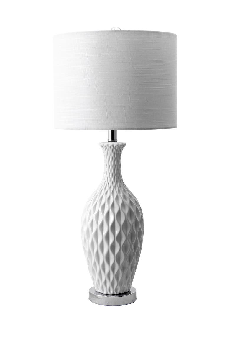 NULOOM 28" Celine Textured Ceramic Linen Table Lamp, Main, color,