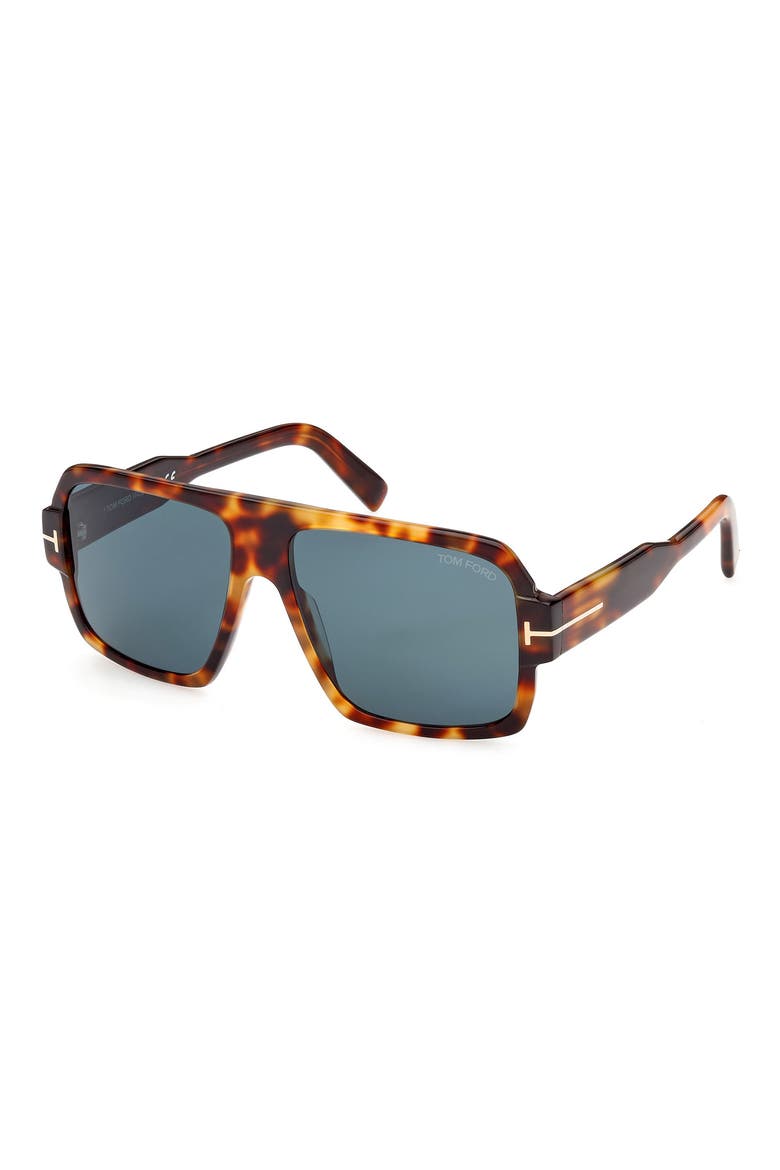 Camden 58mm Square Sunglasses, Alternate, color, BLONDE HAVANA / BLUE